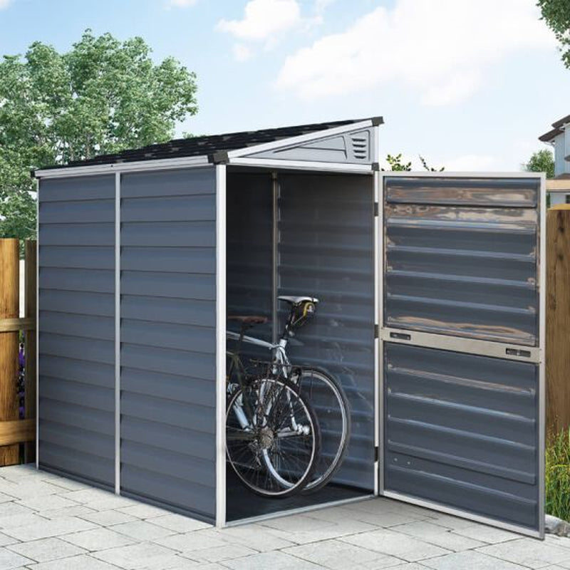 4′ X 6′ Palram Canopia Grey Skylight Pent Plastic Shed (1.17M X 1.77M)