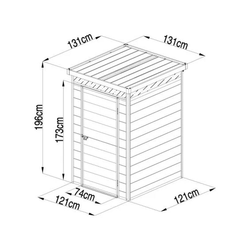 4′ X 4′ Lotus Curo Grey Plastic Shed (1.31M X 1.31M)